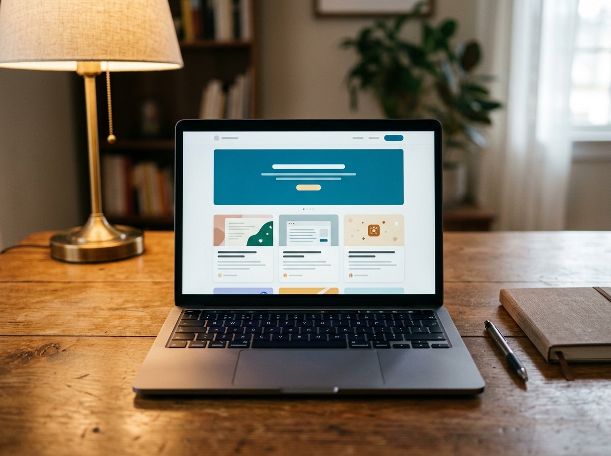 Laptop showing a Google results page layout with an AI Overview above the local 3-Pack